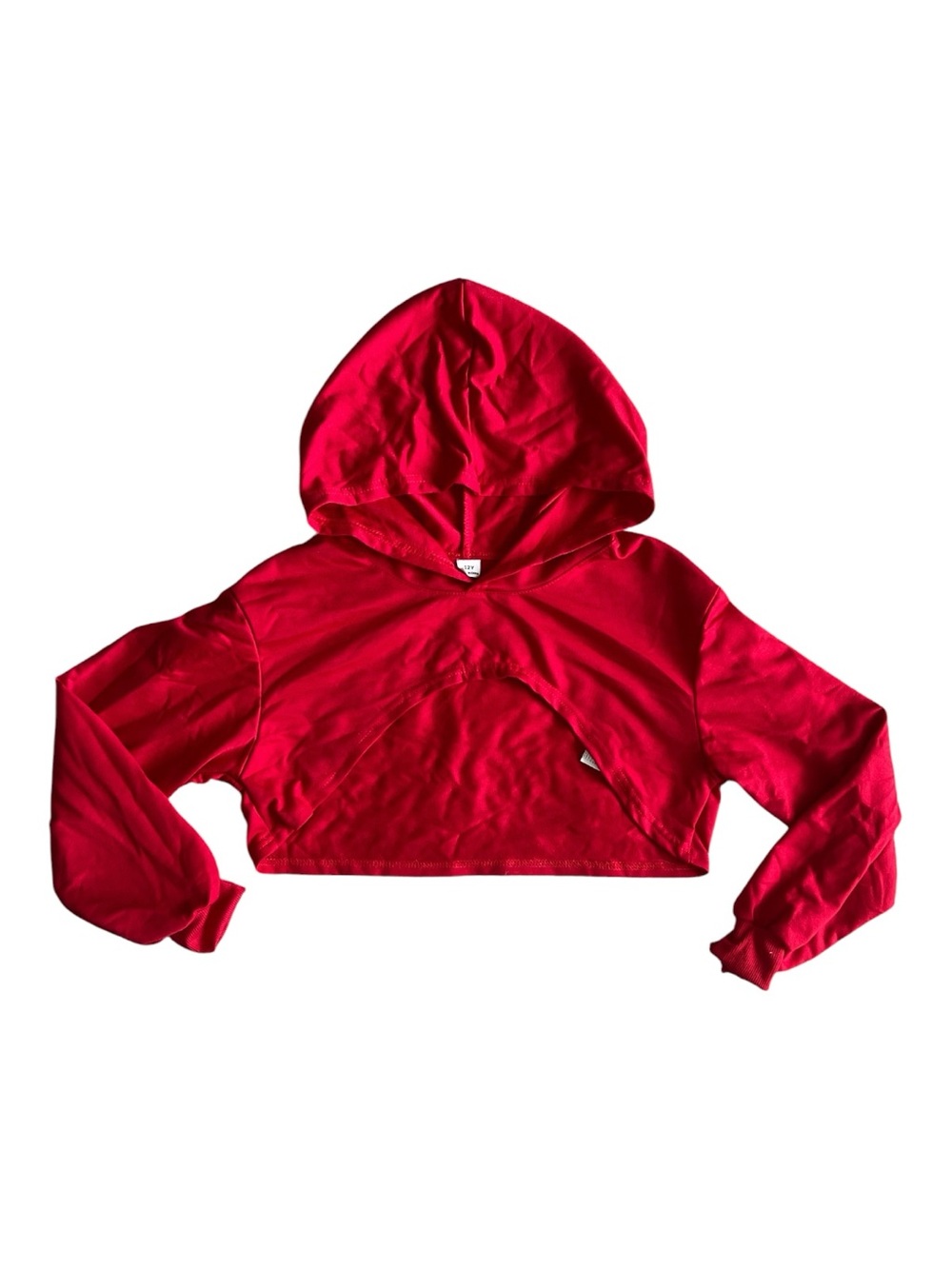 Girls Red Cropped Hoodie Sweater Size 12